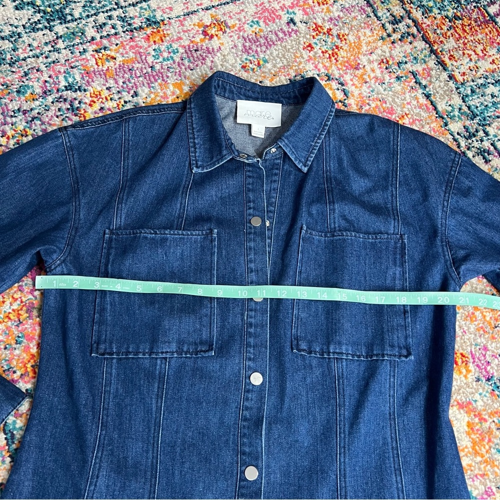 Anthropologie Mare‎ Mare Denim Button-Up Shirt Dress Large Long Sleeve - Picture 13 of 15